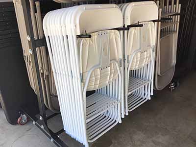 folding chairs (resin w/steel frame, white)