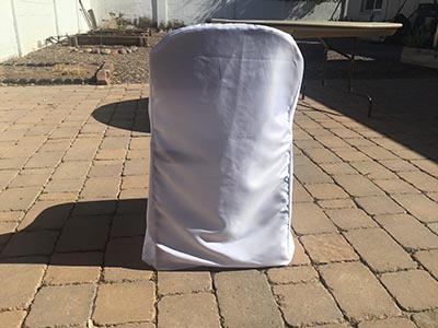slip-on folding chair covers (polyester, white)
