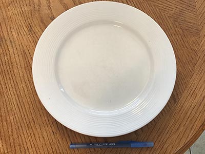 dinner plates - ceramic (white, Gibson) - 10 1/2