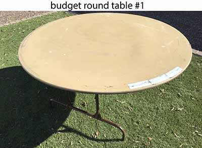 5 foot round tables (budget)
