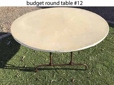 5 foot round tables (budget)