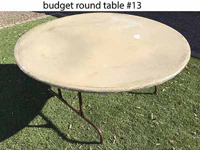 5 foot round tables (budget)