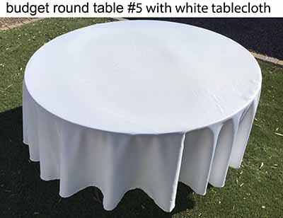 5 foot round tables (budget)