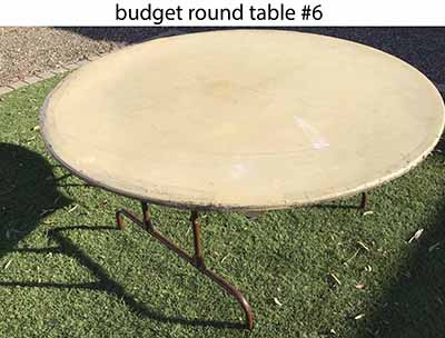 5 foot round tables (budget)