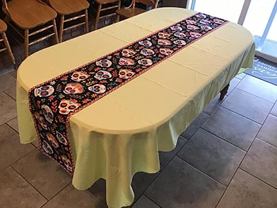 table runners (Dia De Los Muertos, sugar skulls, leaves, crosses) - 13 x 108