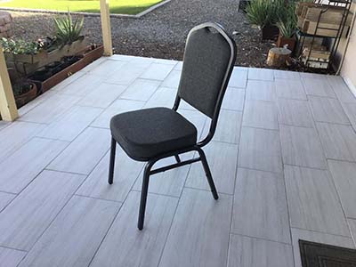 banquet chairs (premium crown back w/padded seats/backs, charcoal gray fabric)