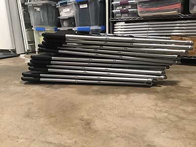 folding chairs (black resin w/silver steel frame)