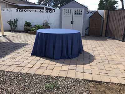 round tablecloths (premium dark blue faux denim) - 120