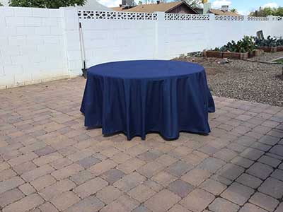 round tablecloths (premium dark blue faux denim) - 120