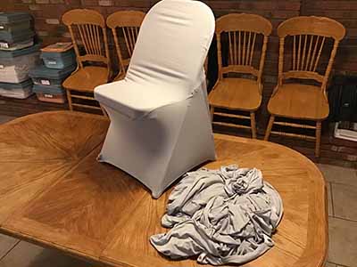 spandex stretch-fitted slip-on chair covers (silver)