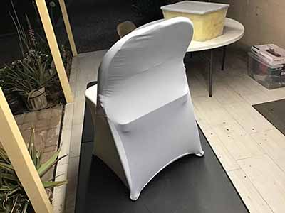 spandex stretch-fitted slip-on chair covers (silver)
