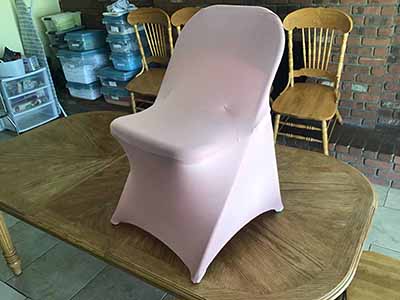 spandex stretch-fitted slip-on chair covers (dusty rose)
