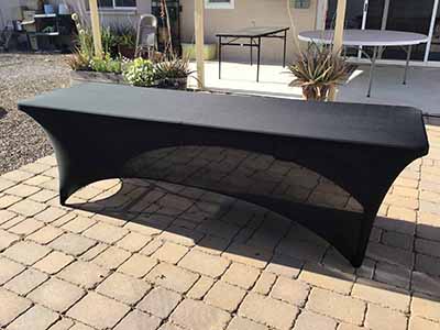 stretch spandex rectangle tablecloths (black) - 96x30, for 8-ft. table