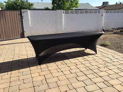 stretch spandex rectangle tablecloths (black) - 96x30, for 8-ft. table