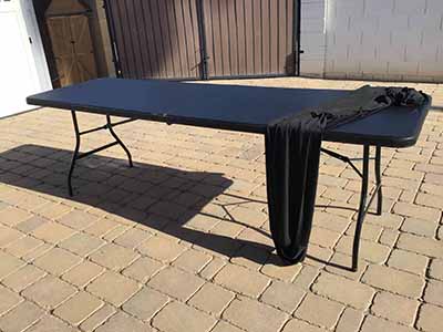 stretch spandex rectangle tablecloths (black) - 96x30, for 8-ft. table