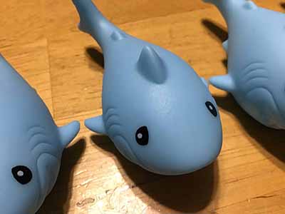 rubber sharks (mini floating bathtub toy)