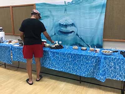 backdrop / tablecloth (fabric, shark) - 72 x 96