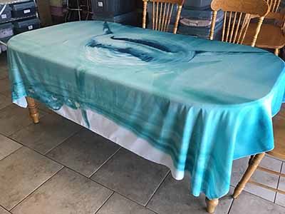 backdrop / tablecloth (fabric, shark) - 72 x 96