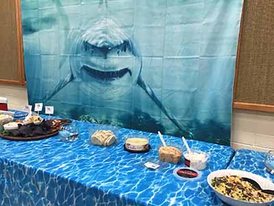 backdrop / tablecloth (fabric, shark) - 72 x 96