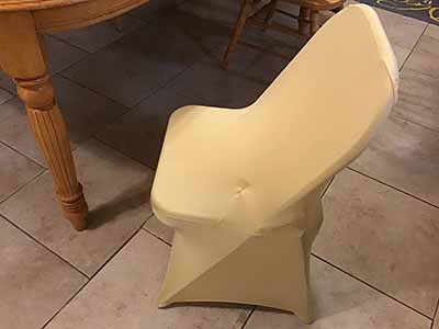 spandex stretch-fitted slip-on chair covers (champagne)