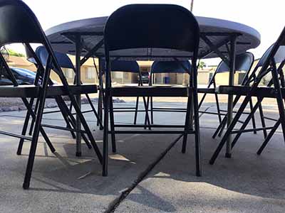 folding chairs (steel, black)