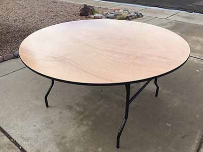 5 foot round tables (wood top)