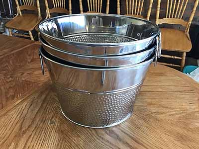 silver metal party tub