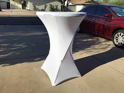 spandex cocktail table covers (white)