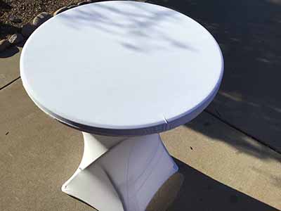 spandex cocktail table covers (white)
