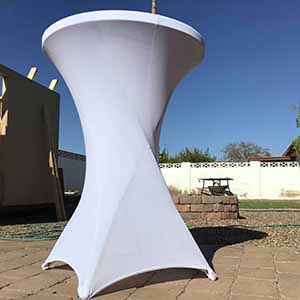 spandex cocktail table covers (white)