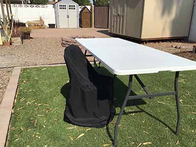 slip-on folding chair covers (polyester, black)