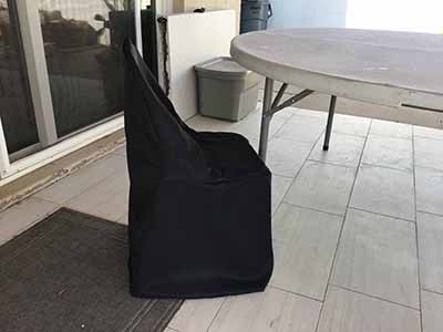 slip-on folding chair covers (polyester, black)