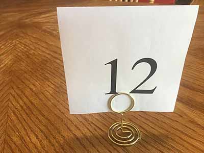 table top card/sign holders (gold metal)