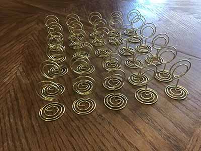 table top card/sign holders (gold metal)