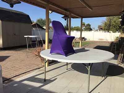 spandex stretch-fitted slip-on chair covers (purple)