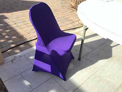 spandex stretch-fitted slip-on chair covers (purple)