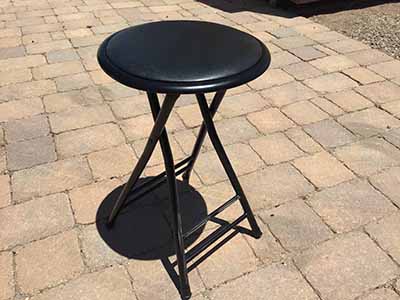 folding bar stools (black, padded) - 24 high