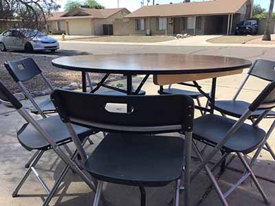 4 foot round tables (wood top)