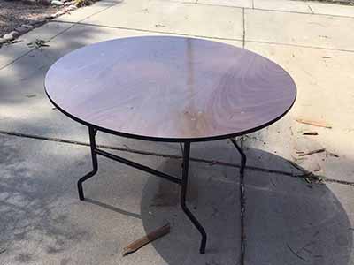 4 foot round tables (wood top)