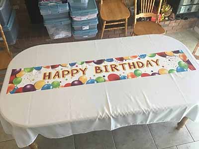 Happy Birthday banner / table runner (12 x 72)