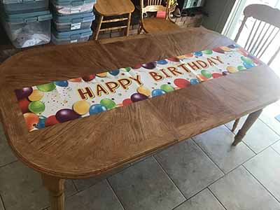 Happy Birthday banner / table runner (12 x 72)