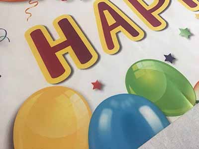 Happy Birthday banner / table runner (12 x 72)