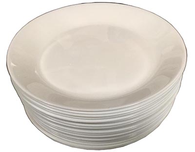salad plates - glass (white, Oftast) - 7 1/2”