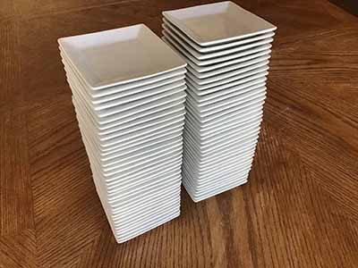 appetizer plates - porcelain (Acopa, bright white) - 4 square