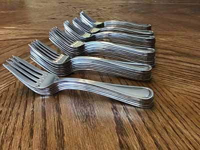 dessert fork (stainless steel, Acopa Edgeworth 6 3/4 18/8)