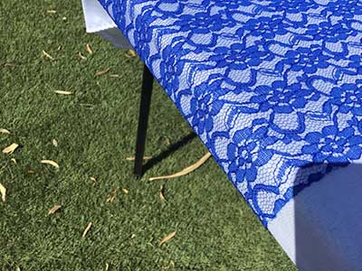 table runners (lace, royal blue) - 12 x 108