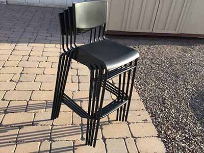 bar stools (steel/plastic, black, with backrest) - 30 seat height