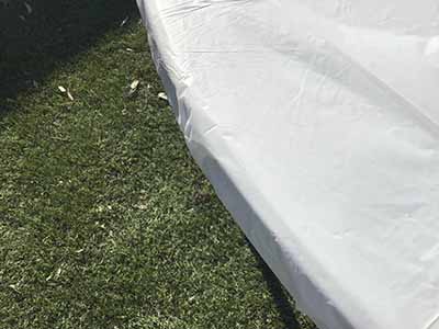 round tablecloth (white, disposable, plastic) - 84