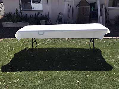 rectangle tablecloth (white, plastic, disposable) - 54 x 108