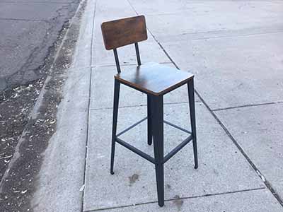 bar stools (rustic brown and ink black, w/backrest) - 29.1 seat height